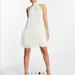 ASOS Sequin Feather Mini Dress